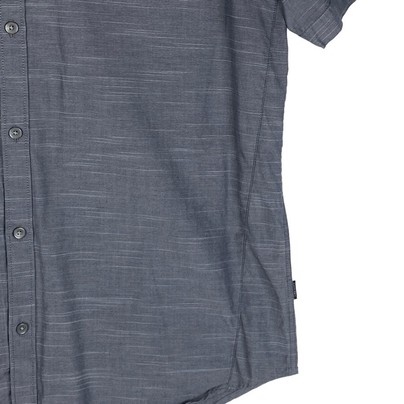 Calvin Klein Button Down Short Sleeve Shirt Men's Large Gray Marled - Picture 5 of 9